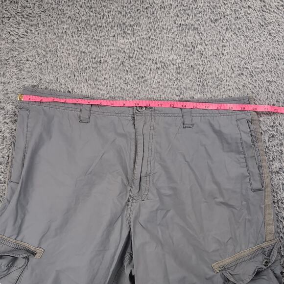 Ecko Shorts Men 36 Gray Khaki Baggy Flap Pockets Streetwear Cargo Y2K Casual - Picture 5 of 9